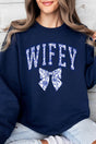 Arched Wifey Blue Chinoiserie Unisex NuBlend Crew Sweatshirt - Wholesale Accessory Market