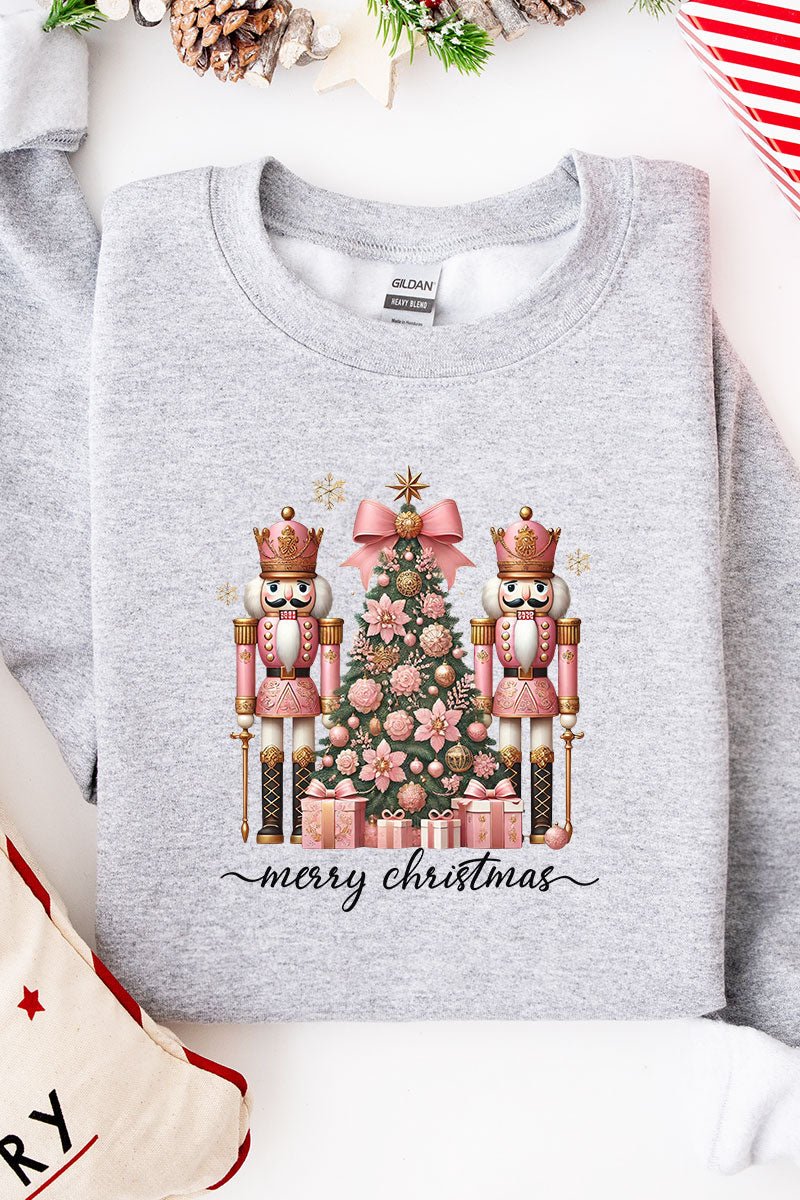 Blush Nutcracker Merry Christmas Unisex NuBlend Crew Sweatshirt - Wholesale Accessory Market