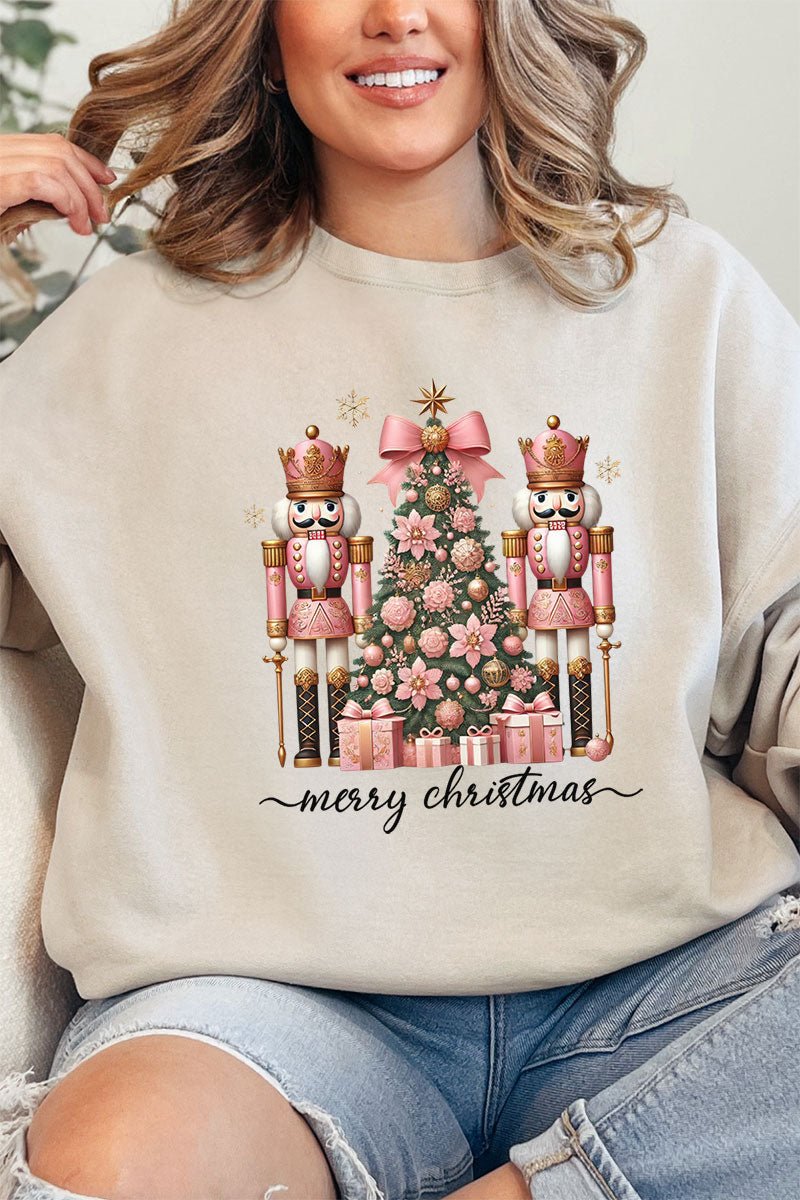 Blush Nutcracker Merry Christmas Unisex NuBlend Crew Sweatshirt - Wholesale Accessory Market