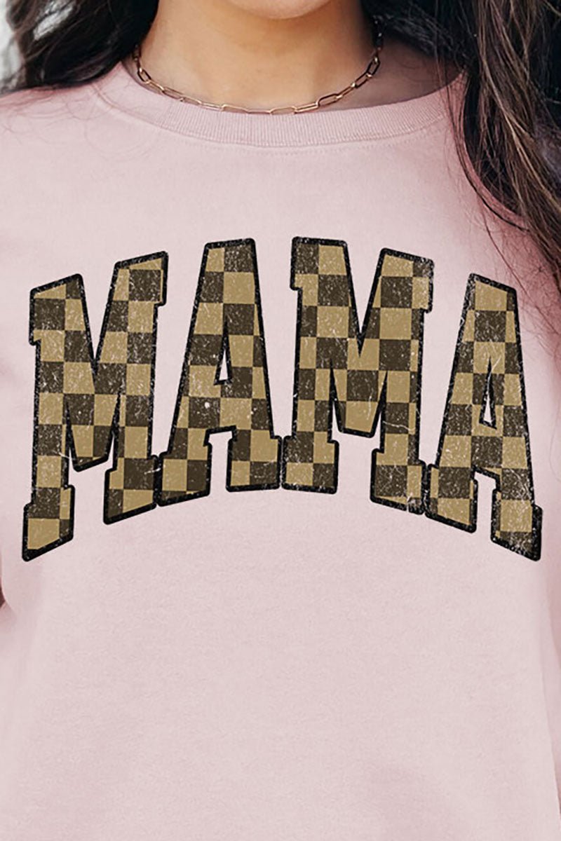Brown Checkered Mama Unisex NuBlend Crew Sweatshirt - Wholesale Accessory Market