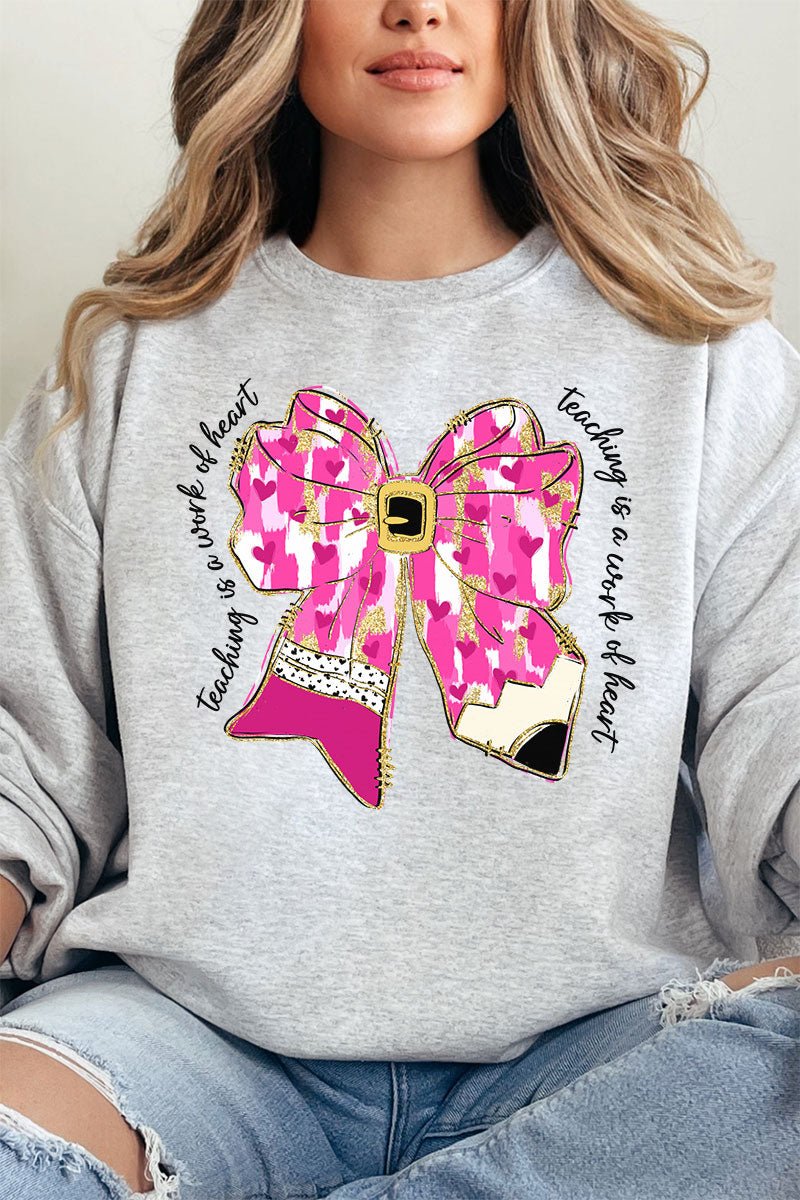 Brushed Teaching Is A Work Of Heart Unisex NuBlend Crew Sweatshirt - Wholesale Accessory Market