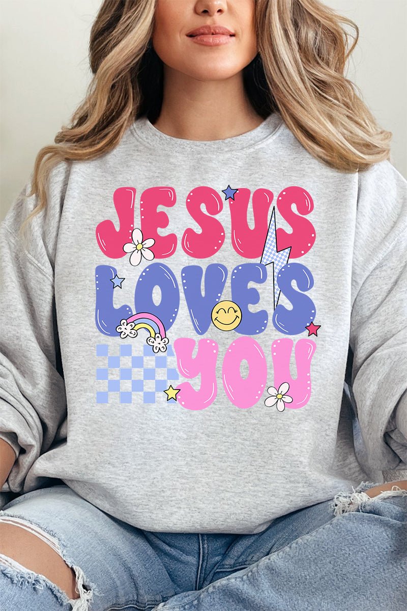 Bubble Jesus Loves You Unisex NuBlend Crew Sweatshirt - Wholesale Accessory Market