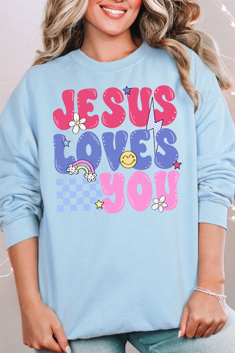 Bubble Jesus Loves You Unisex NuBlend Crew Sweatshirt - Wholesale Accessory Market