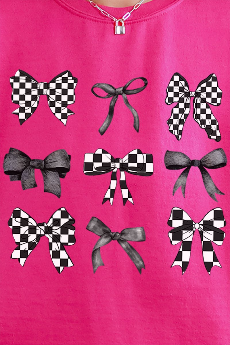 Checkered Retro Coquette Bows Unisex NuBlend Crew Sweatshirt - Wholesale Accessory Market