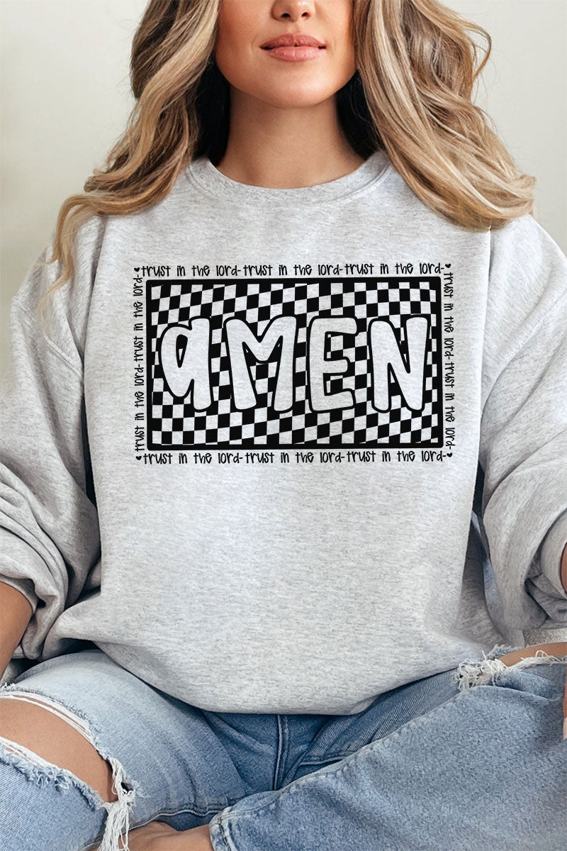 Checkered Trust In The Lord Unisex NuBlend Crew Sweatshirt - Wholesale Accessory Market