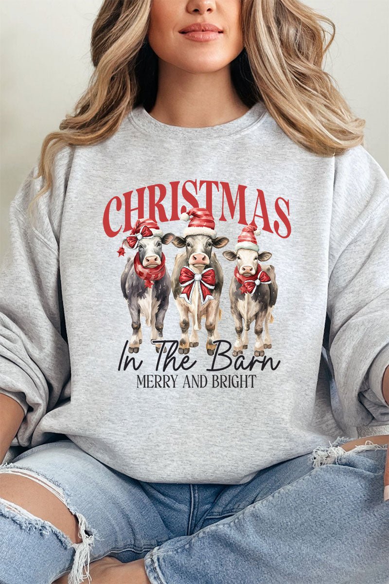 Christmas In The Barn Cows Unisex NuBlend Crew Sweatshirt - Wholesale Accessory Market
