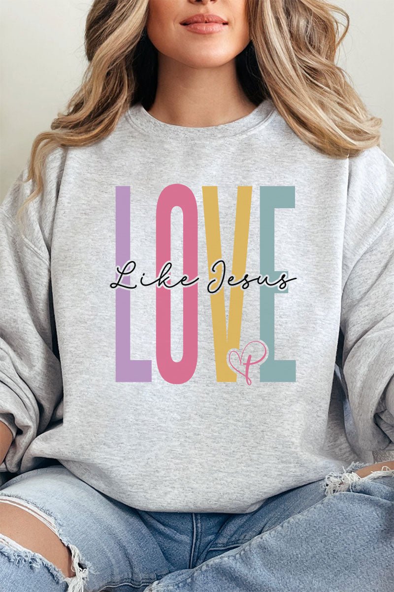 Colorblock Love Like Jesus Unisex NuBlend Crew Sweatshirt - Wholesale Accessory Market