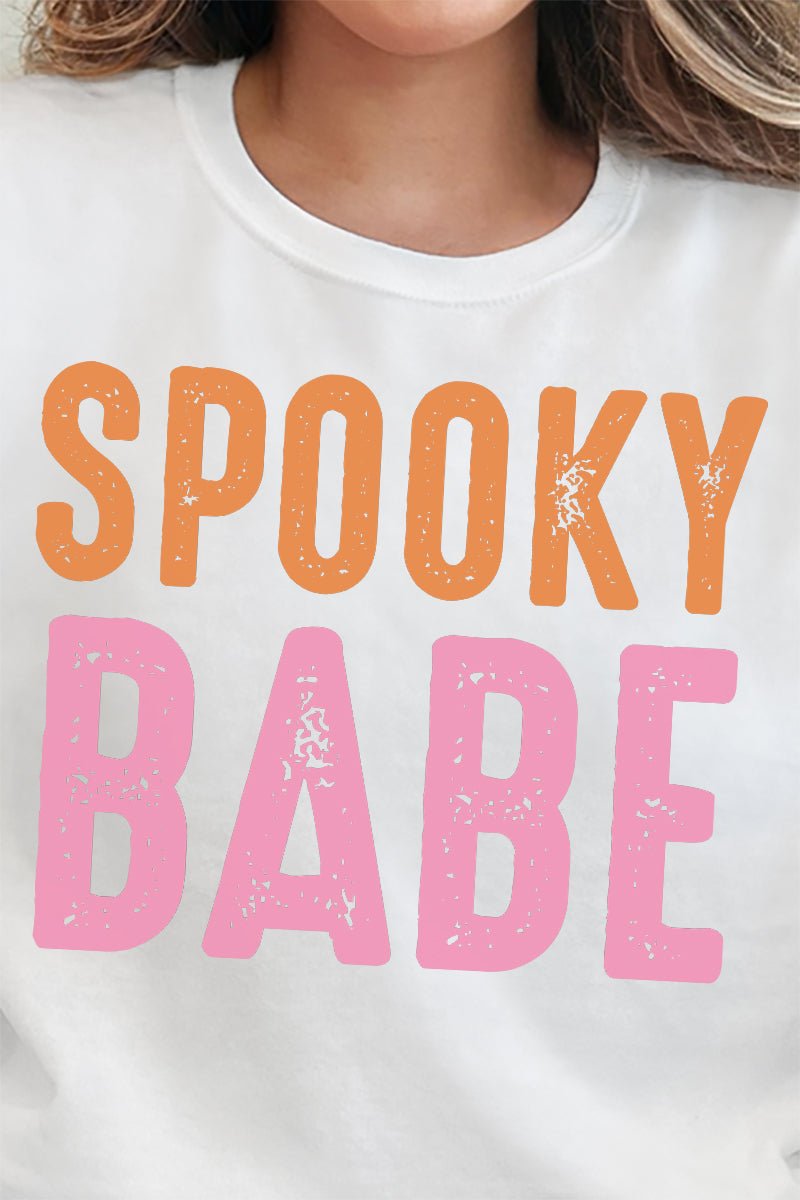 Distressed Spooky Babe Unisex NuBlend Crew Sweatshirt - Wholesale Accessory Market