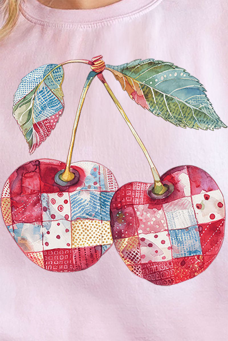 Faux Patchwork Cherries Unisex NuBlend Crew Sweatshirt - Wholesale Accessory Market
