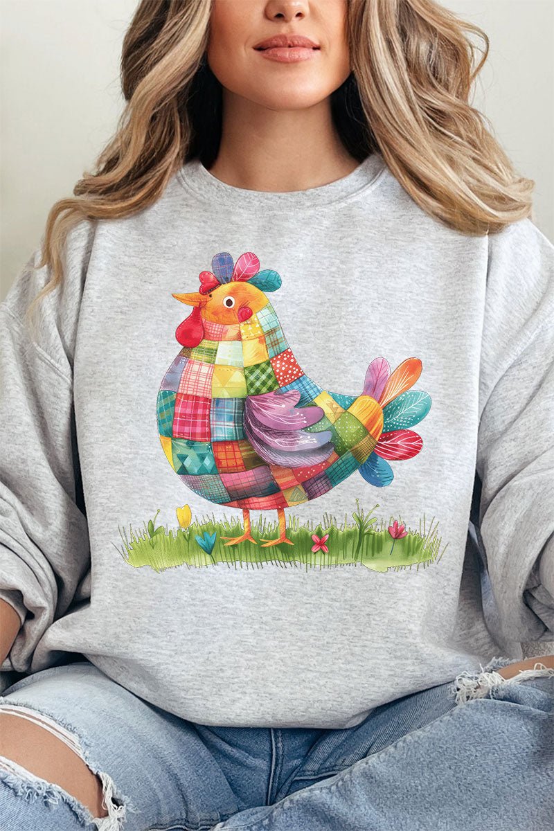 Faux Patchwork Chicken Unisex NuBlend Crew Sweatshirt - Wholesale Accessory Market