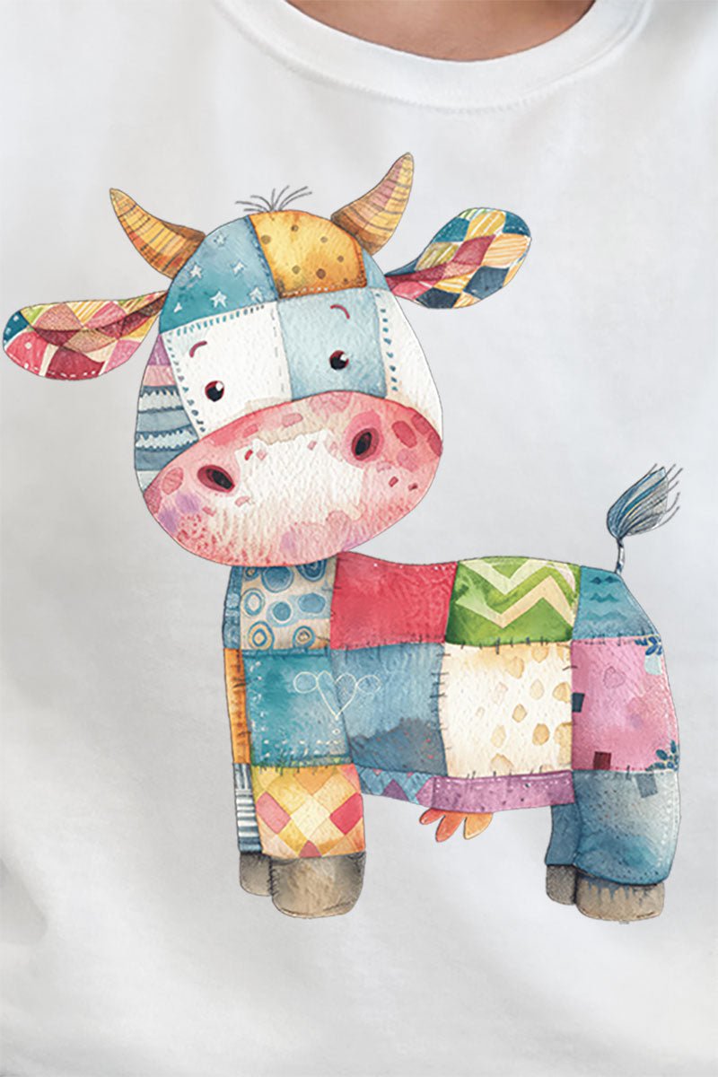 Faux Patchwork Cow Unisex NuBlend Crew Sweatshirt - Wholesale Accessory Market