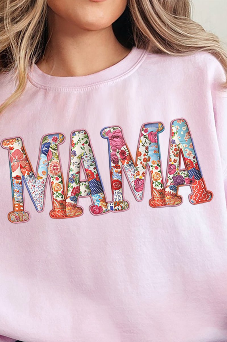 Faux Patchwork Mama Unisex NuBlend Crew Sweatshirt - Wholesale Accessory Market