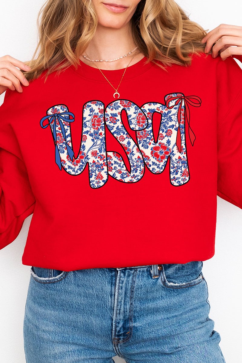 Floral USA Unisex NuBlend Crew Sweatshirt - Wholesale Accessory Market