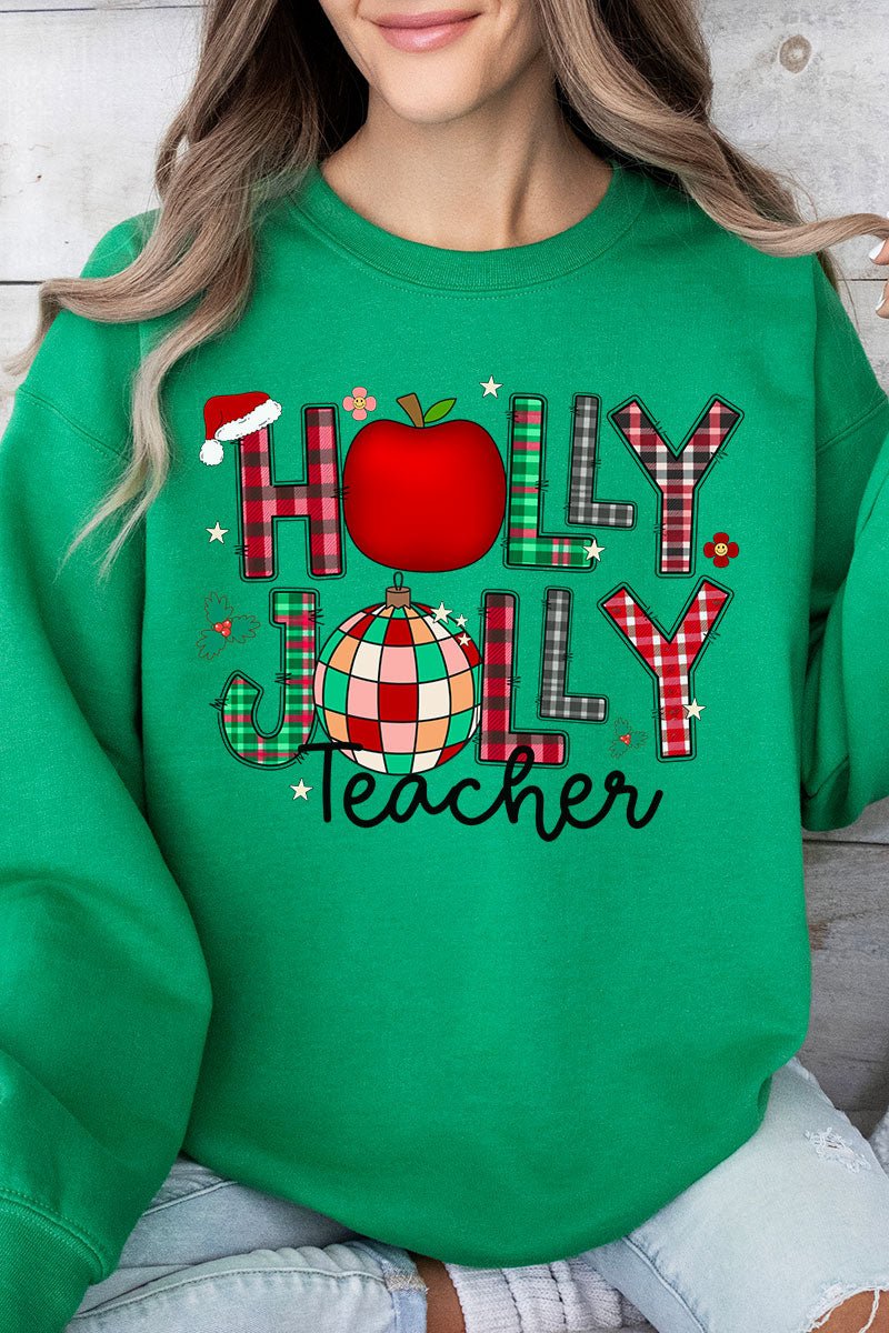 Holly Jolly Teacher Unisex NuBlend Crew Sweatshirt - Wholesale Accessory Market