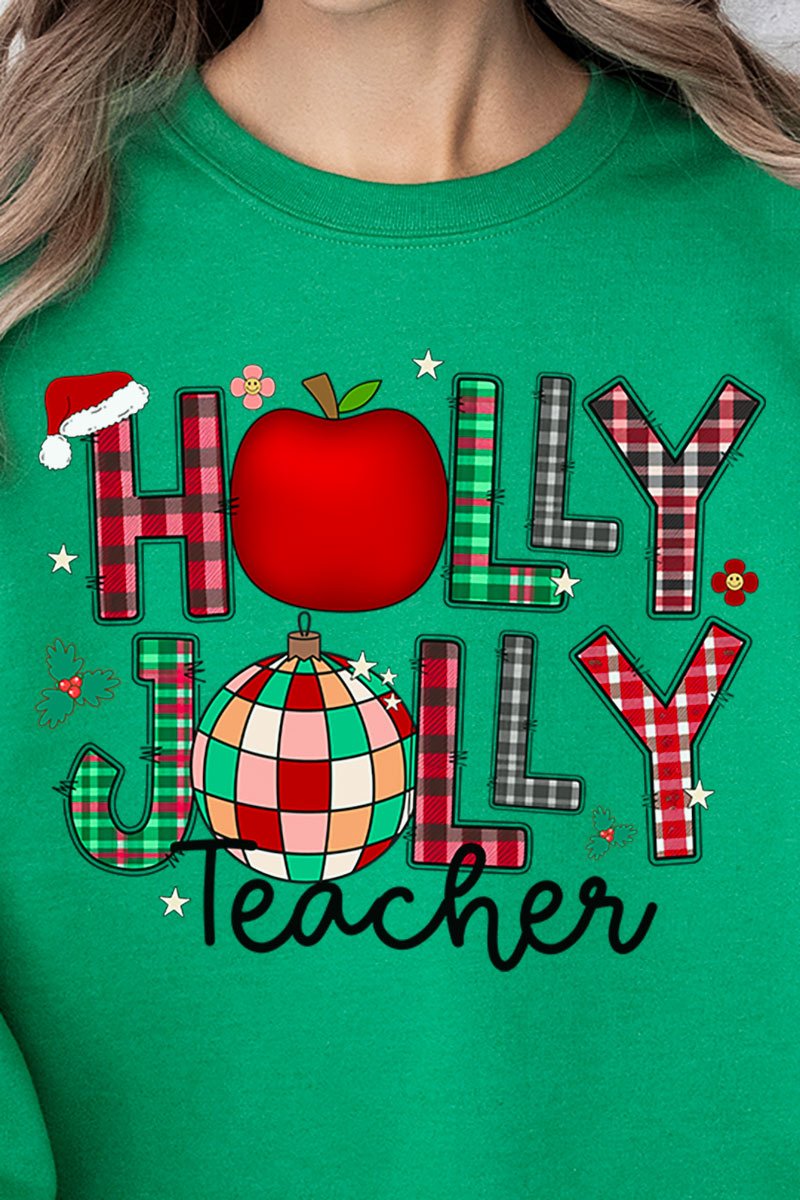 Holly Jolly Teacher Unisex NuBlend Crew Sweatshirt - Wholesale Accessory Market