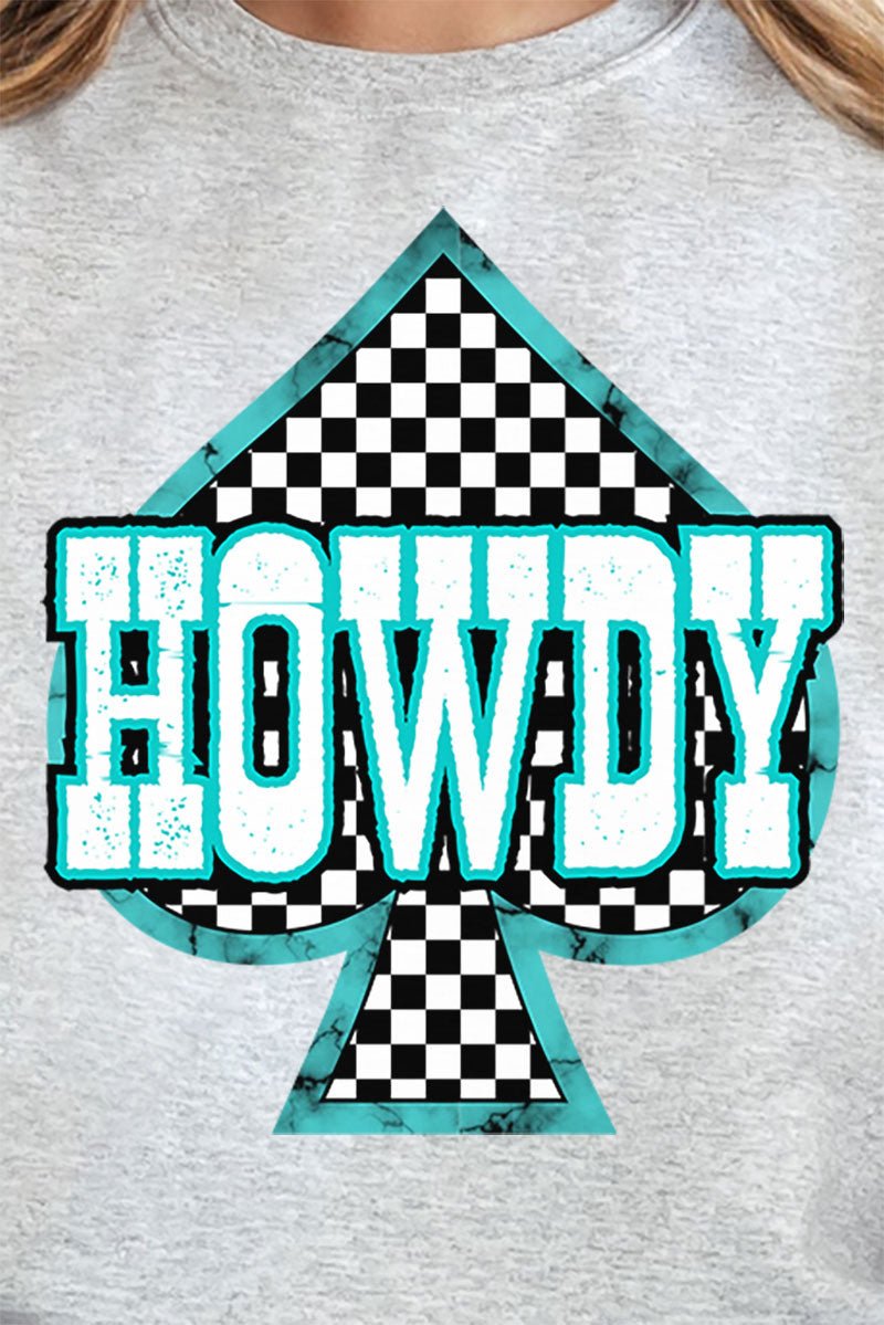 Howdy Checkered Spade Unisex NuBlend Crew Sweatshirt - Wholesale Accessory Market