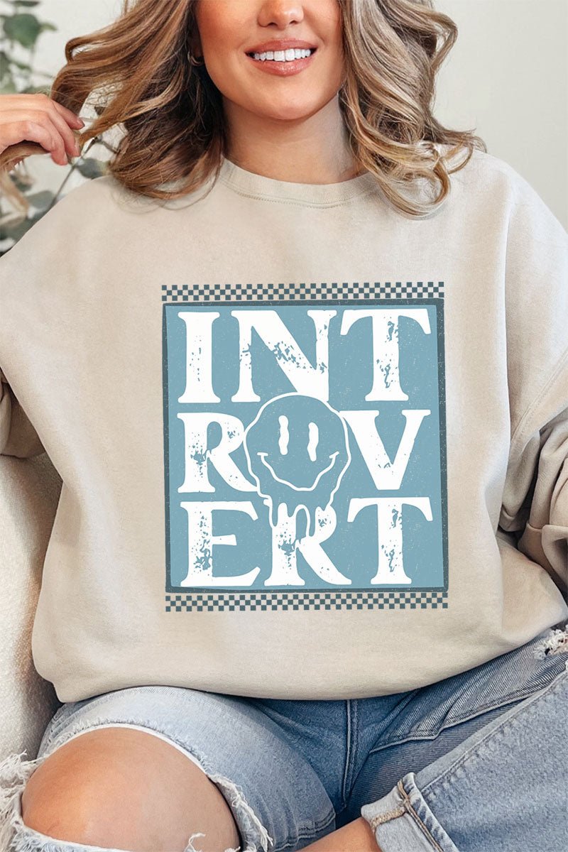 Introvert Checkered Unisex NuBlend Crew Sweatshirt - Wholesale Accessory Market