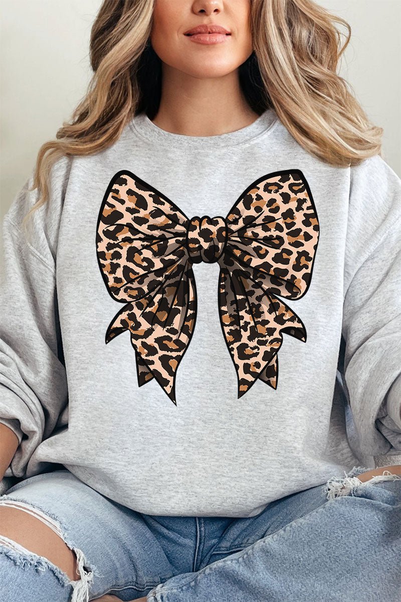 Lovely Leopard Bow Unisex NuBlend Crew Sweatshirt - Wholesale Accessory Market