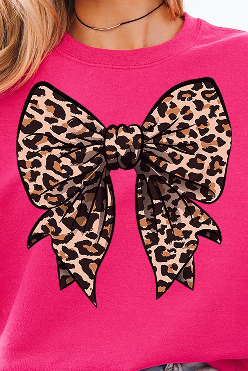 Lovely Leopard Bow Unisex NuBlend Crew Sweatshirt - Wholesale Accessory Market