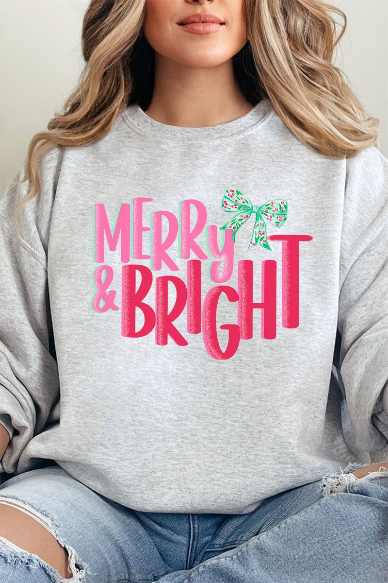 Merry And Bright Coquette Bow Unisex NuBlend Crew Sweatshirt - Wholesale Accessory Market