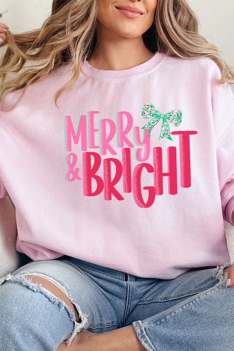 Merry And Bright Coquette Bow Unisex NuBlend Crew Sweatshirt - Wholesale Accessory Market