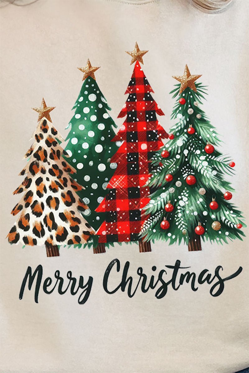 Mixed Print Trees Merry Christmas Unisex NuBlend Crew Sweatshirt - Wholesale Accessory Market