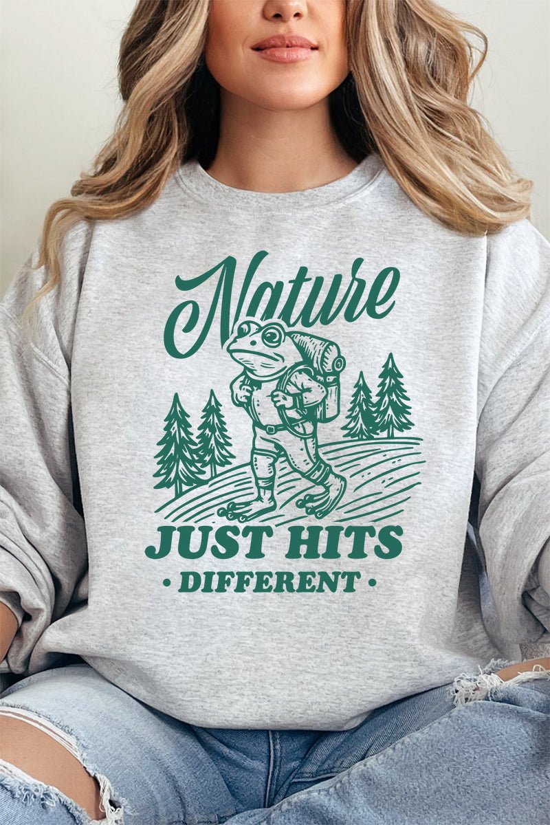 Nature Hits Different Unisex NuBlend Crew Sweatshirt - Wholesale Accessory Market