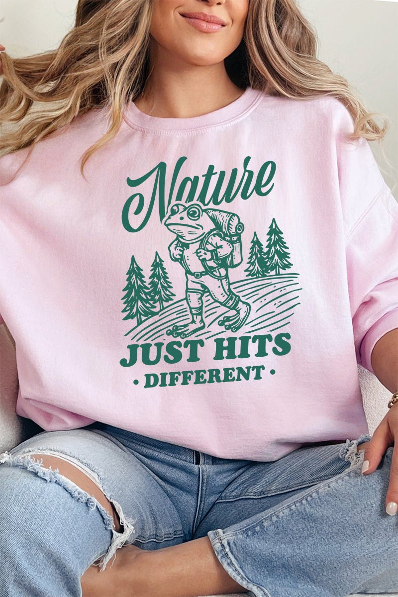 Nature Hits Different Unisex NuBlend Crew Sweatshirt - Wholesale Accessory Market