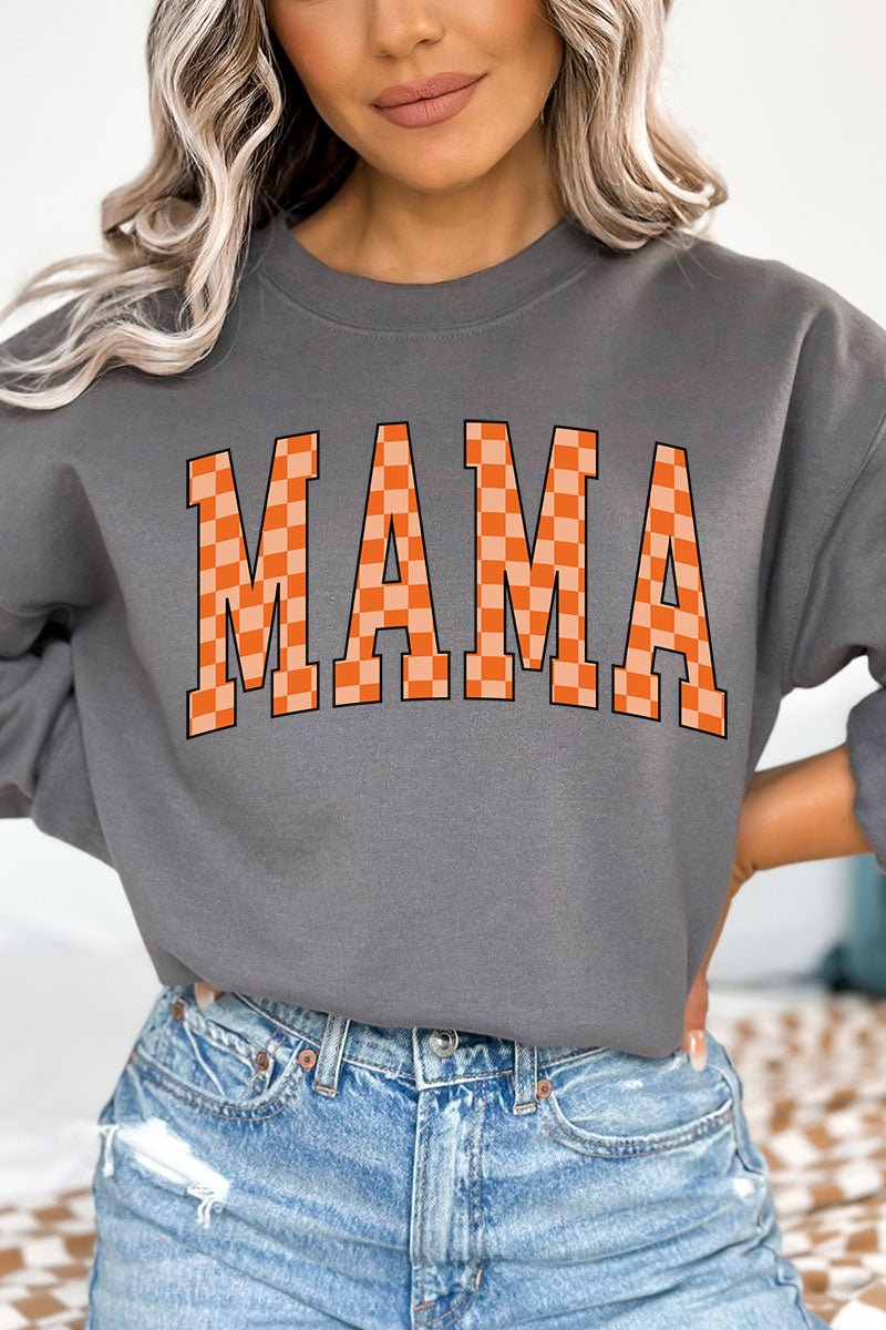 Orange Checkered Mama Unisex NuBlend Crew Sweatshirt - Wholesale Accessory Market