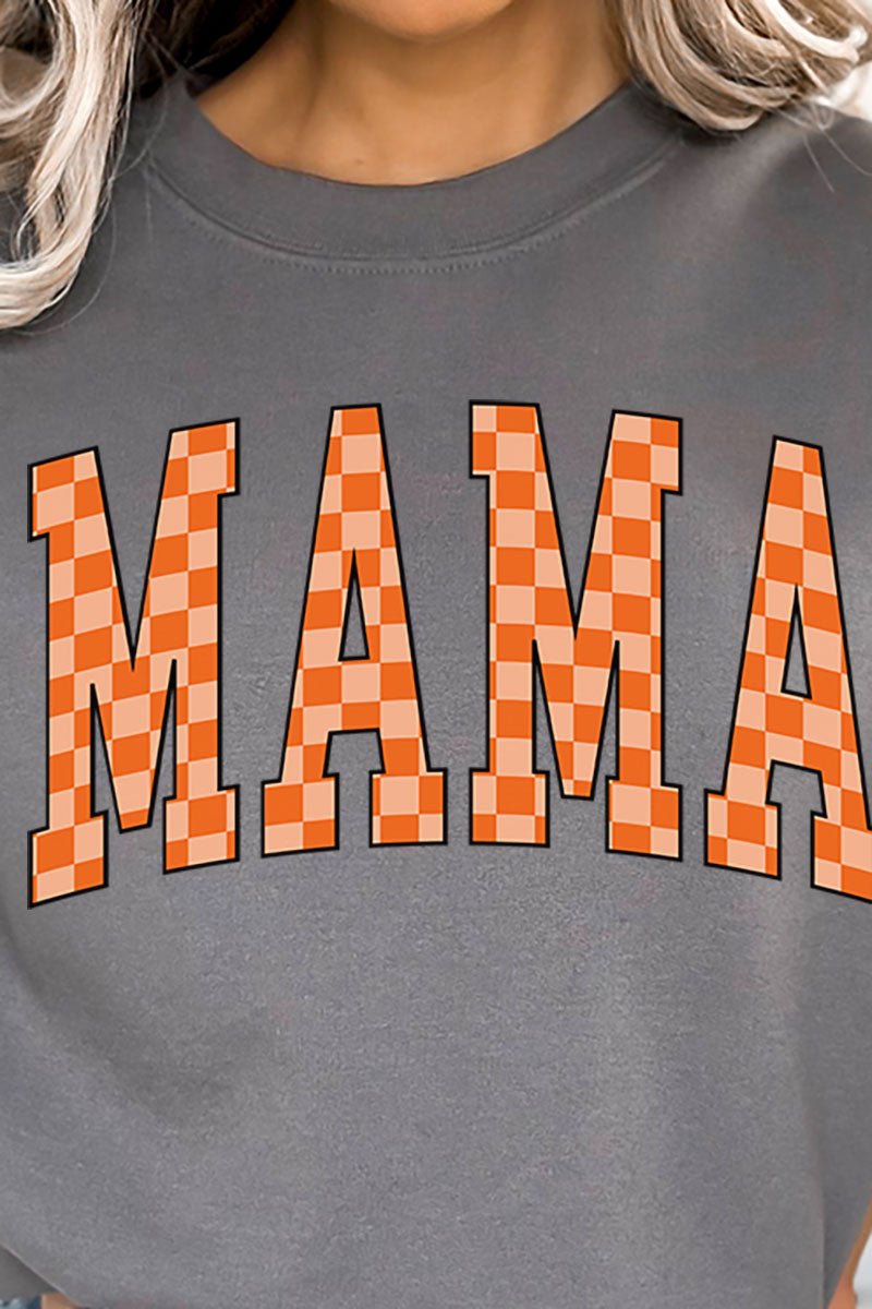 Orange Checkered Mama Unisex NuBlend Crew Sweatshirt - Wholesale Accessory Market