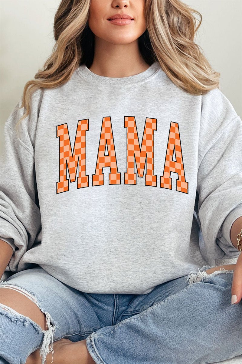 Orange Checkered Mama Unisex NuBlend Crew Sweatshirt - Wholesale Accessory Market
