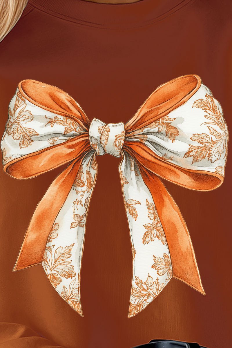 Orange Chinoiserie Bow Unisex NuBlend Crew Sweatshirt - Wholesale Accessory Market