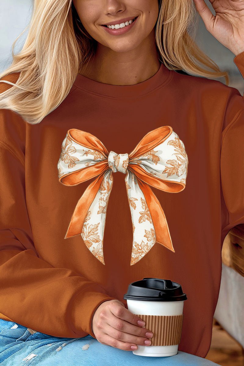 Orange Chinoiserie Bow Unisex NuBlend Crew Sweatshirt - Wholesale Accessory Market