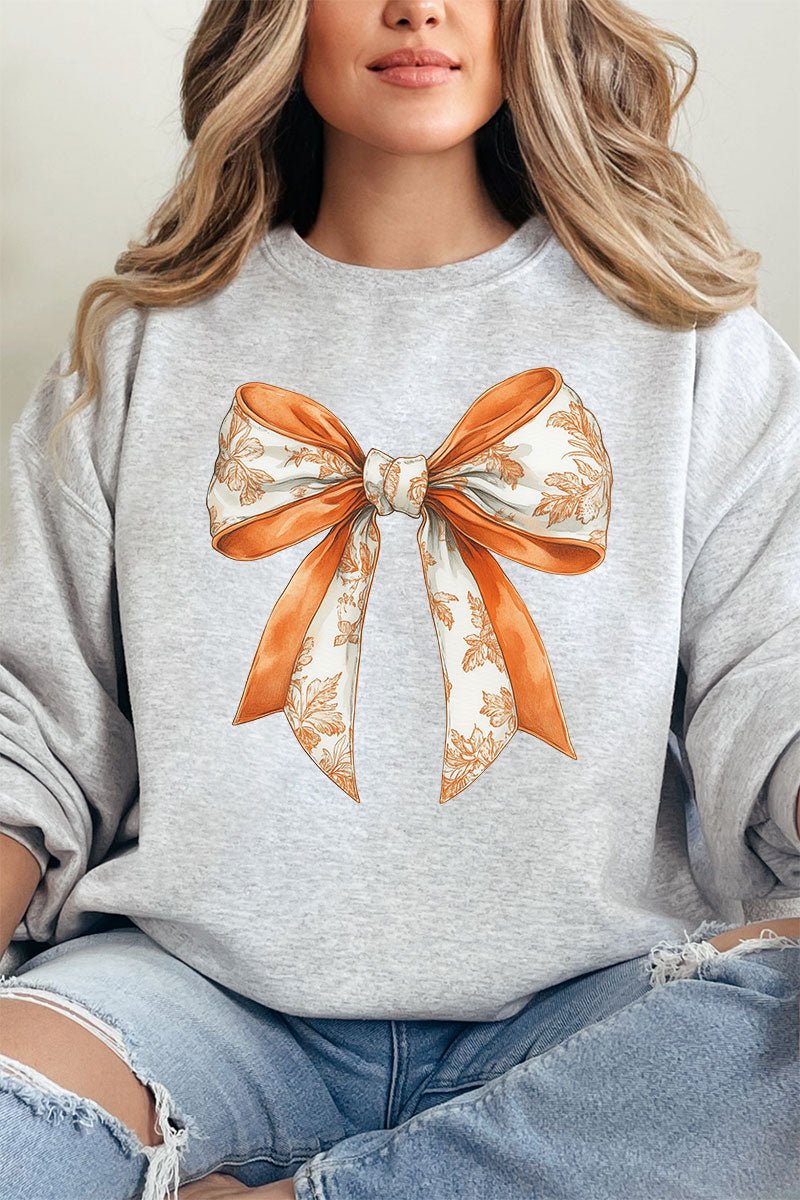 Orange Chinoiserie Bow Unisex NuBlend Crew Sweatshirt - Wholesale Accessory Market
