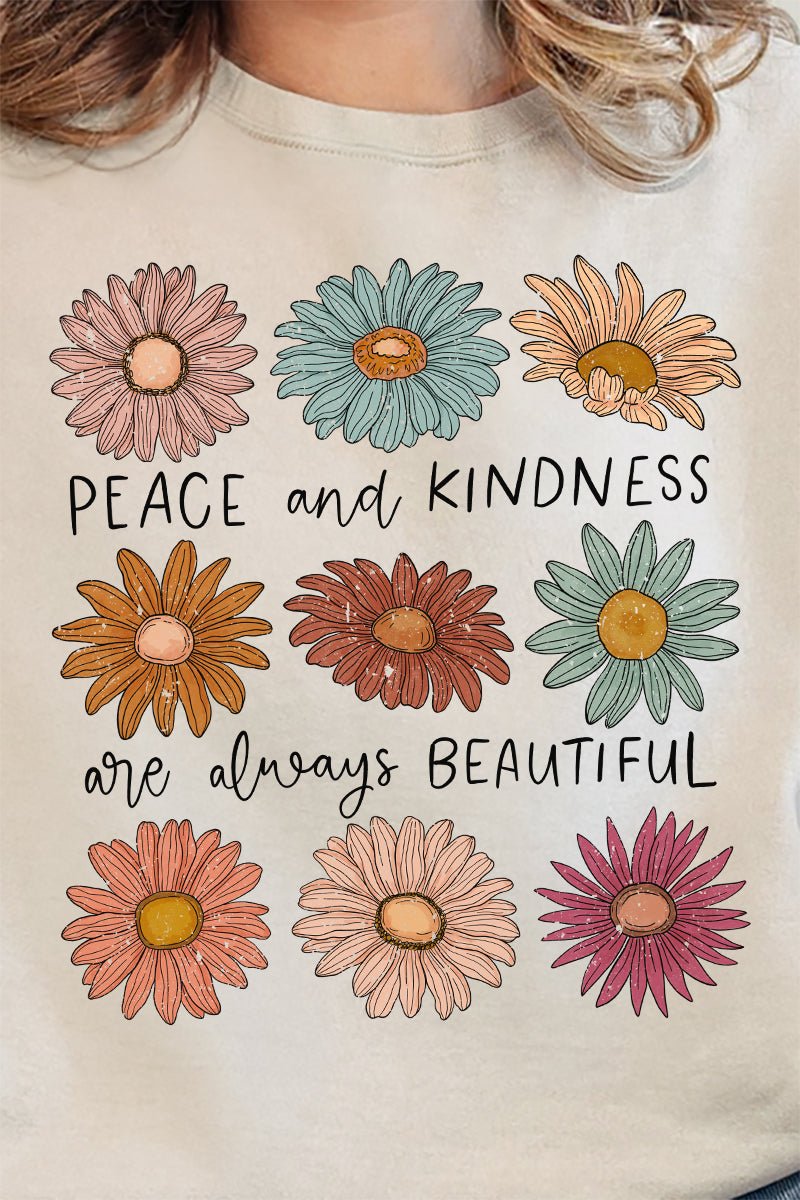 Peace and Kindness Daisy Unisex NuBlend Crew Sweatshirt - Wholesale Accessory Market