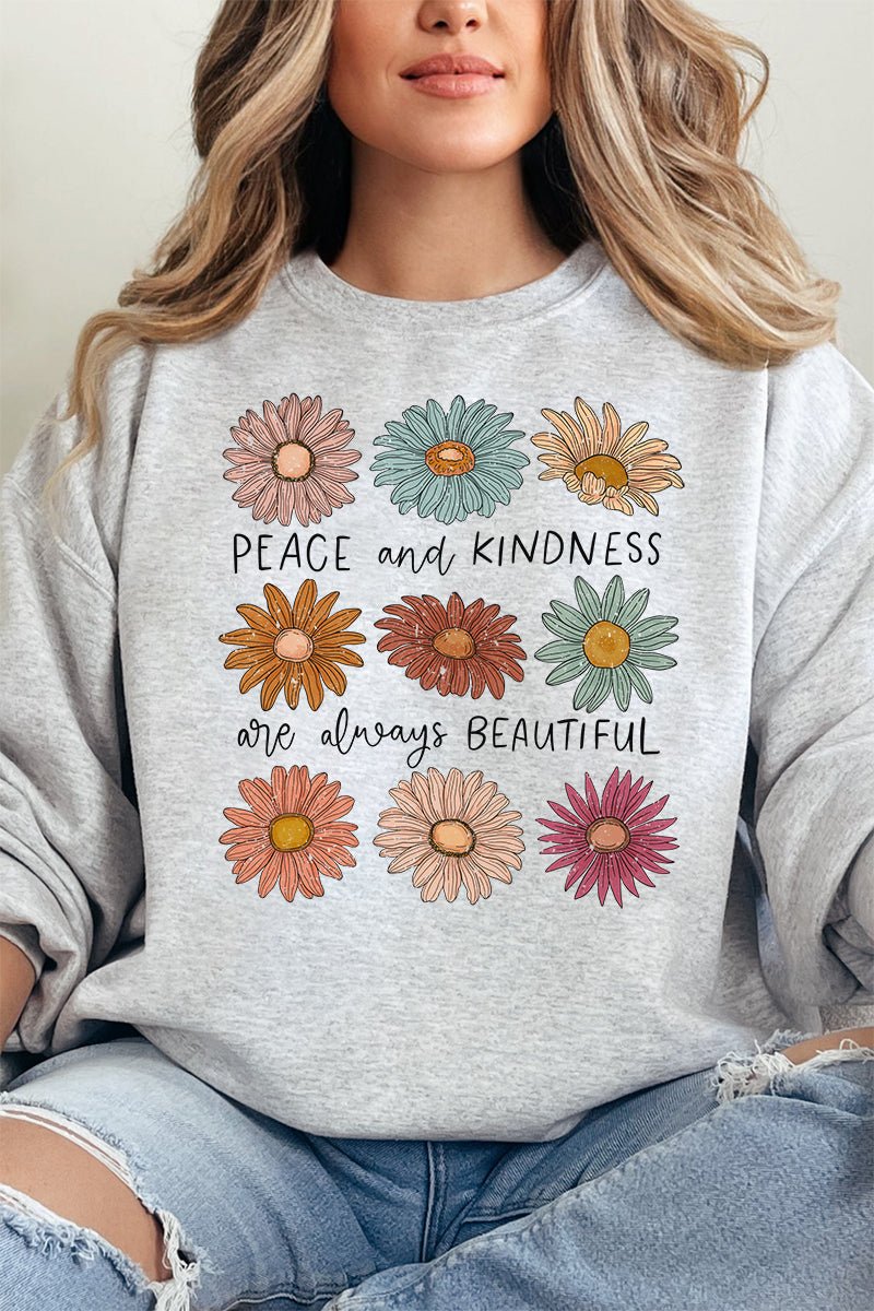 Peace and Kindness Daisy Unisex NuBlend Crew Sweatshirt - Wholesale Accessory Market