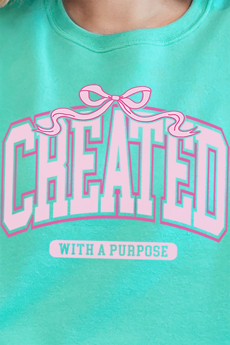Pink Created With A Purpose Unisex NuBlend Crew Sweatshirt - Wholesale Accessory Market