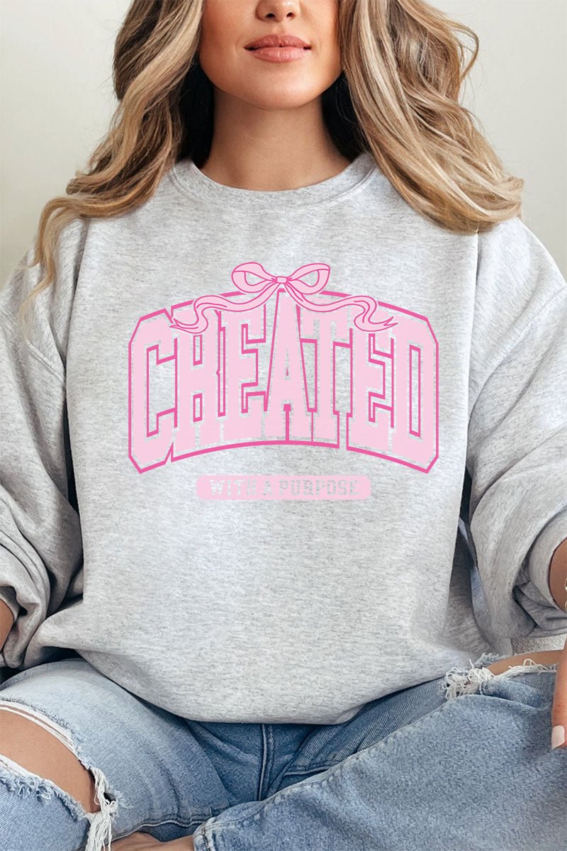 Pink Created With A Purpose Unisex NuBlend Crew Sweatshirt - Wholesale Accessory Market