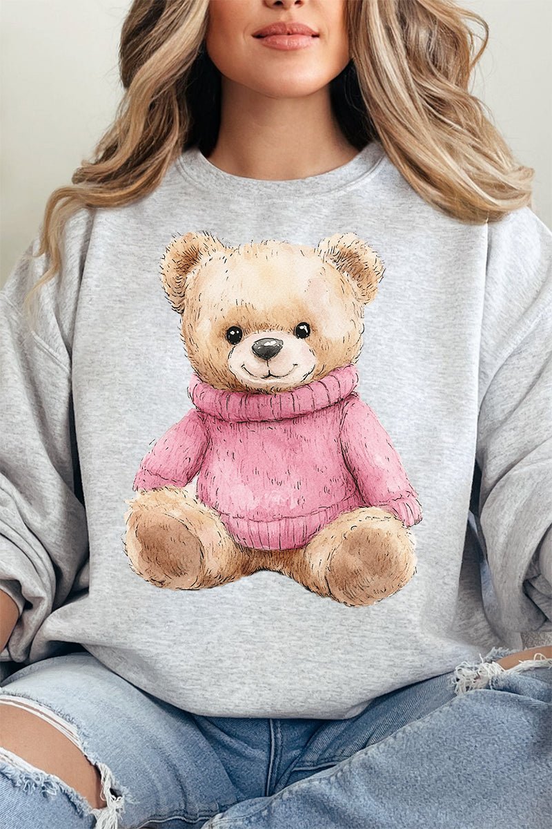 Pink Vintage Teddy Bear Unisex NuBlend Crew Sweatshirt - Wholesale Accessory Market