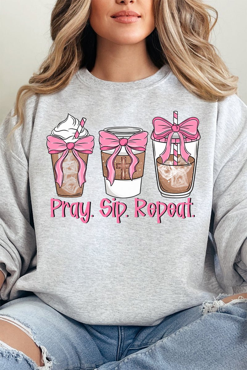 Pray Sip Repeat Unisex NuBlend Crew Sweatshirt - Wholesale Accessory Market