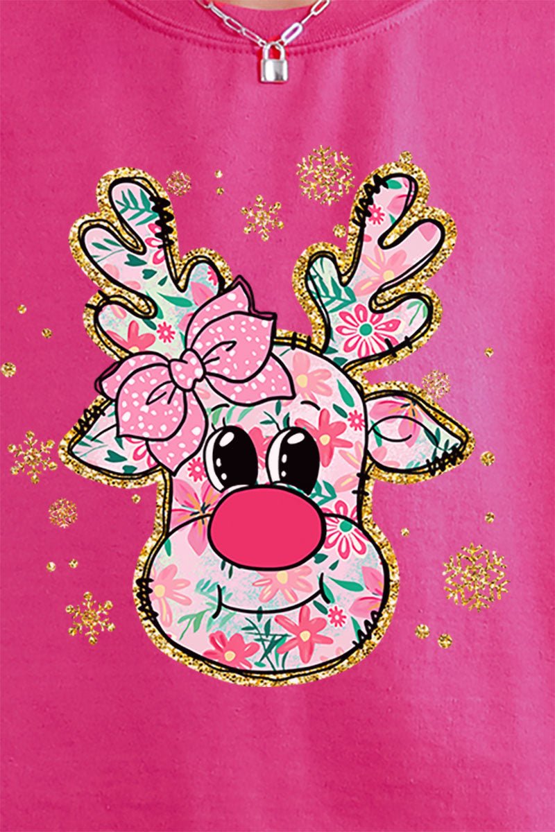 Preppy Blossom Reindeer Unisex NuBlend Crew Sweatshirt - Wholesale Accessory Market