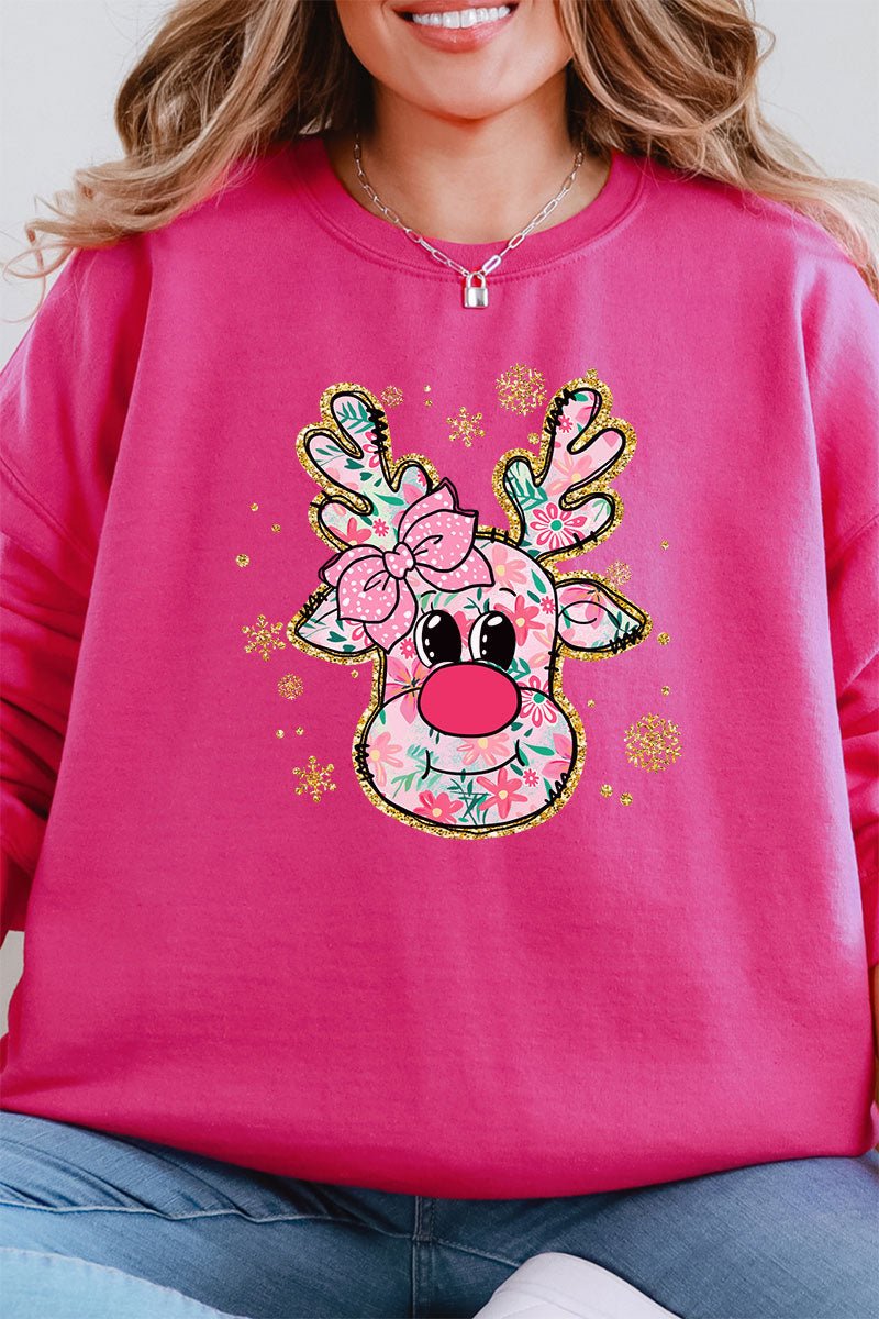 Preppy Blossom Reindeer Unisex NuBlend Crew Sweatshirt - Wholesale Accessory Market
