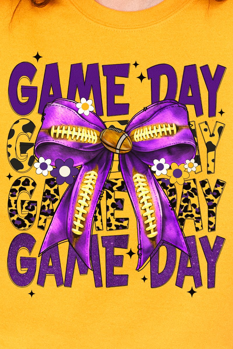 Purple & Gold Stacked Gameday Unisex NuBlend Crew Sweatshirt - Wholesale Accessory Market