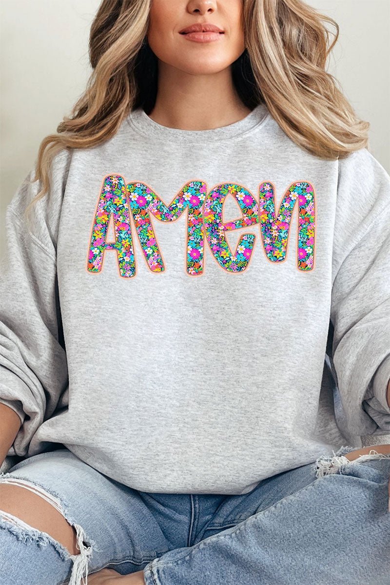 Radiant Amen Floral Unisex NuBlend Crew Sweatshirt - Wholesale Accessory Market