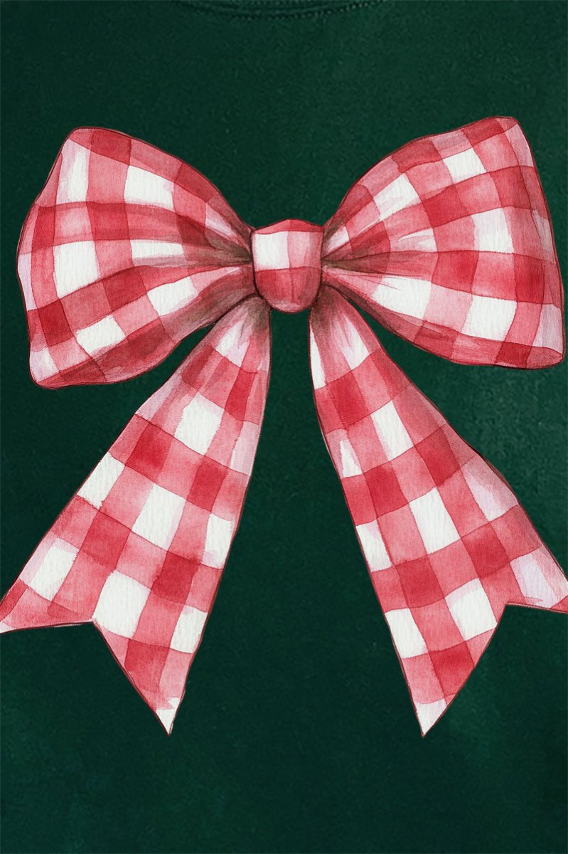 Red Gingham Bow Unisex NuBlend Crew Sweatshirt - Wholesale Accessory Market