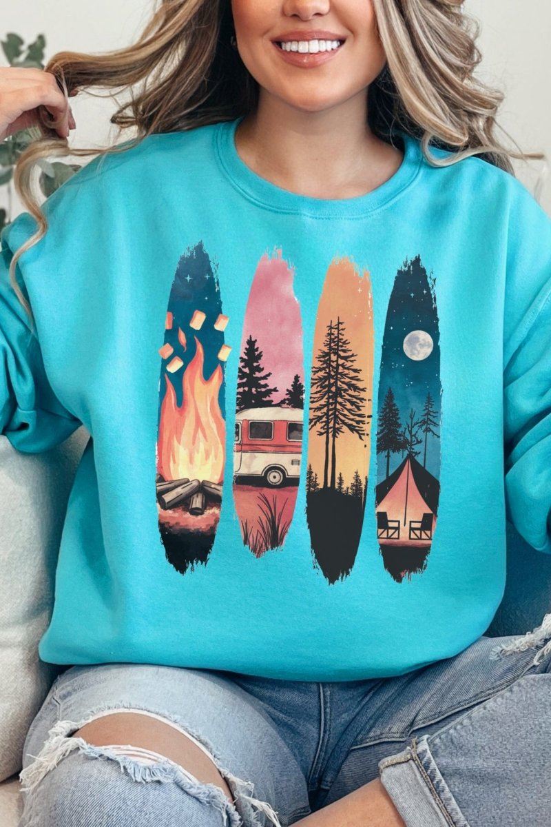 Retro Around The Fire Unisex NuBlend Crew Sweatshirt - Wholesale Accessory Market