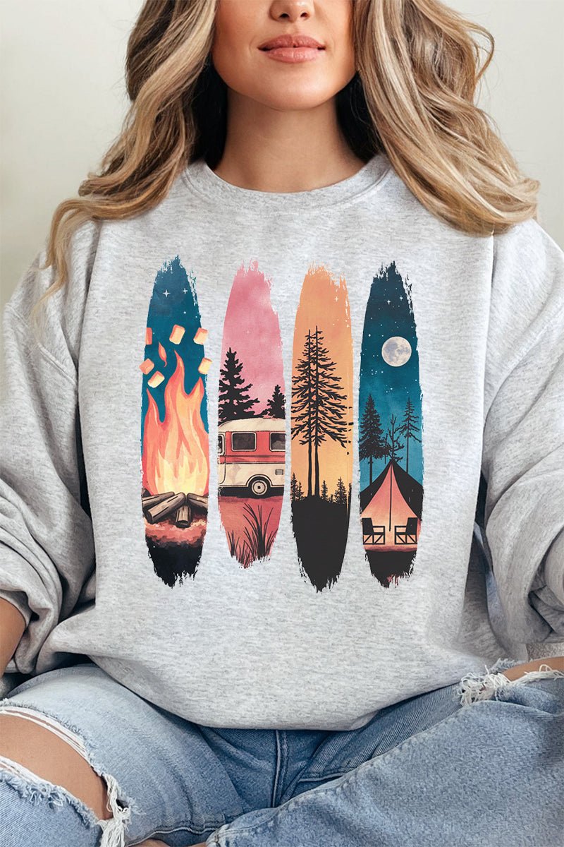 Retro Around The Fire Unisex NuBlend Crew Sweatshirt - Wholesale Accessory Market