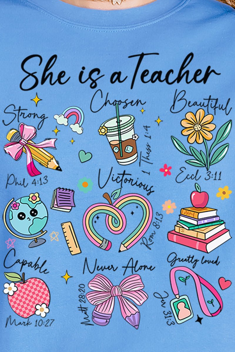 She Is A Teacher Unisex NuBlend Crew Sweatshirt - Wholesale Accessory Market