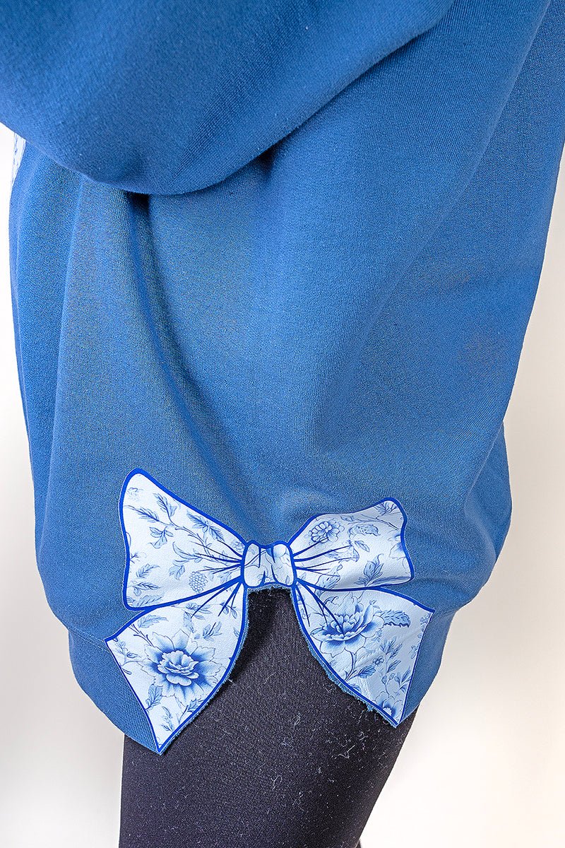 Side Bows Arched Mama Blue Chinoiserie Unisex NuBlend Crew Sweatshirt - Wholesale Accessory Market