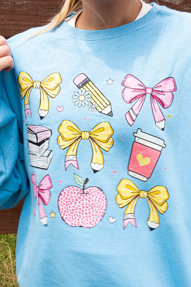 Side Bows Coquette Teacher Unisex NuBlend Crew Sweatshirt - Wholesale Accessory Market